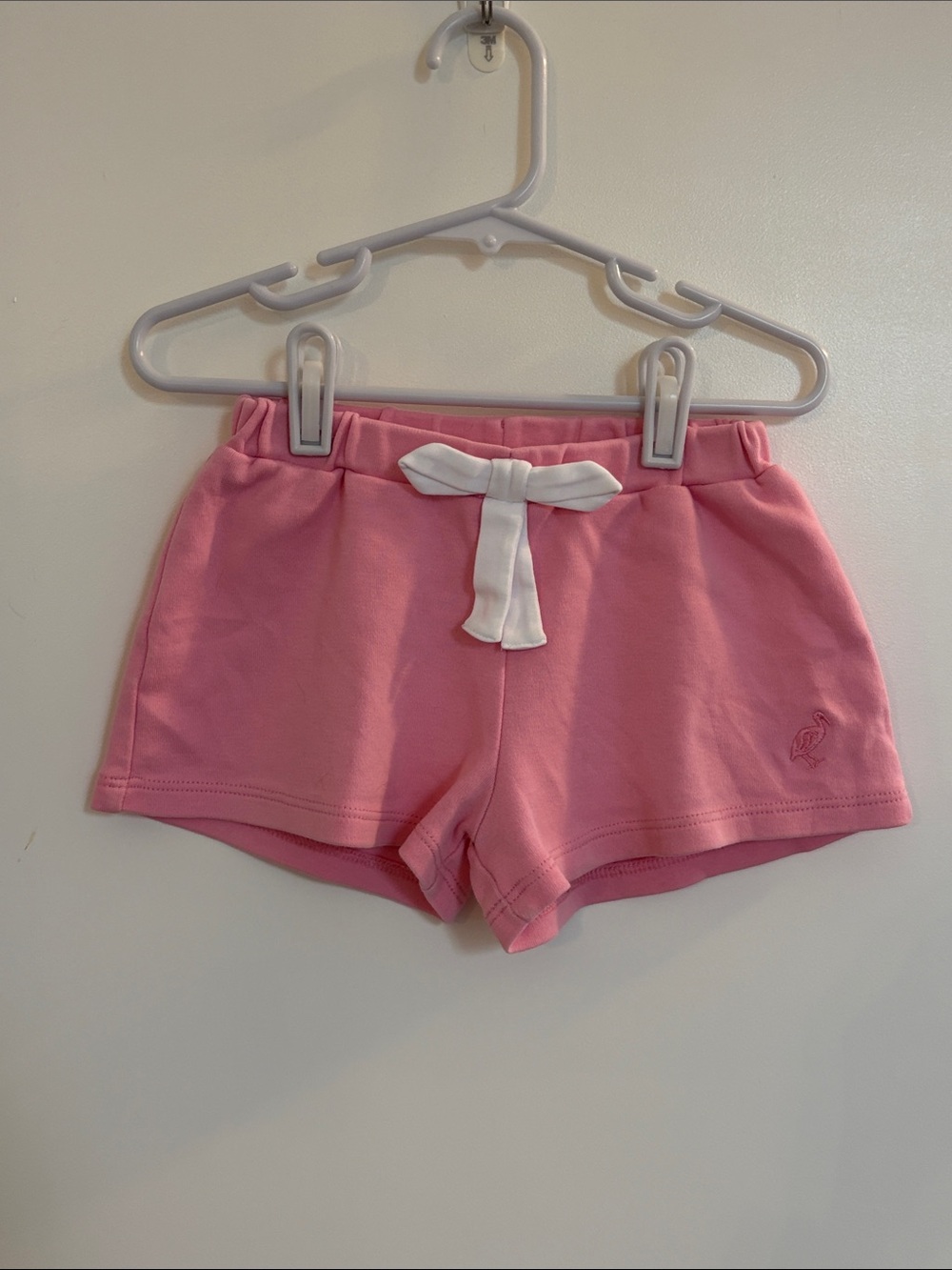The Beaufort Bonnet Company Light Pink Knit Shorts with White Waist Bow